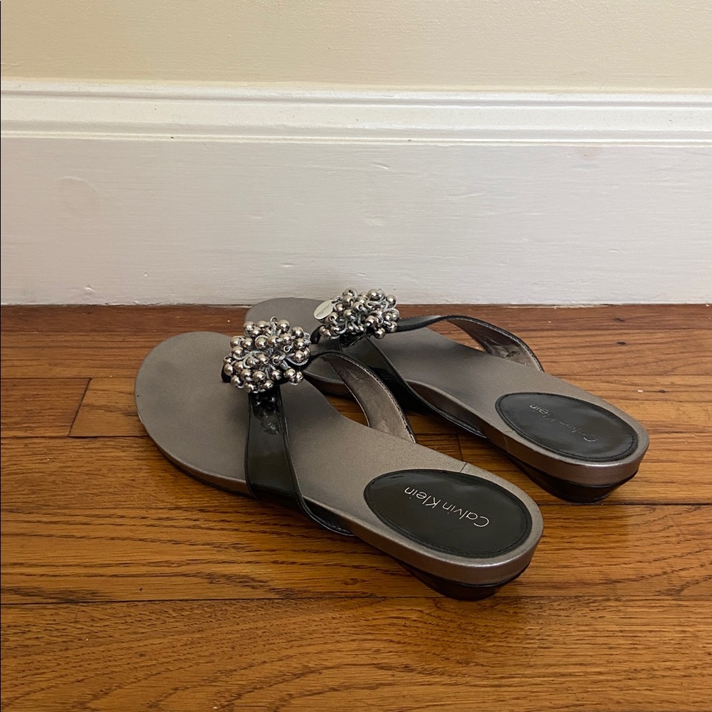 Calvin Klein Sandals Black and Silver - Picture 2 of 3